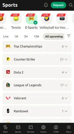 Popular Exports on Parimatch