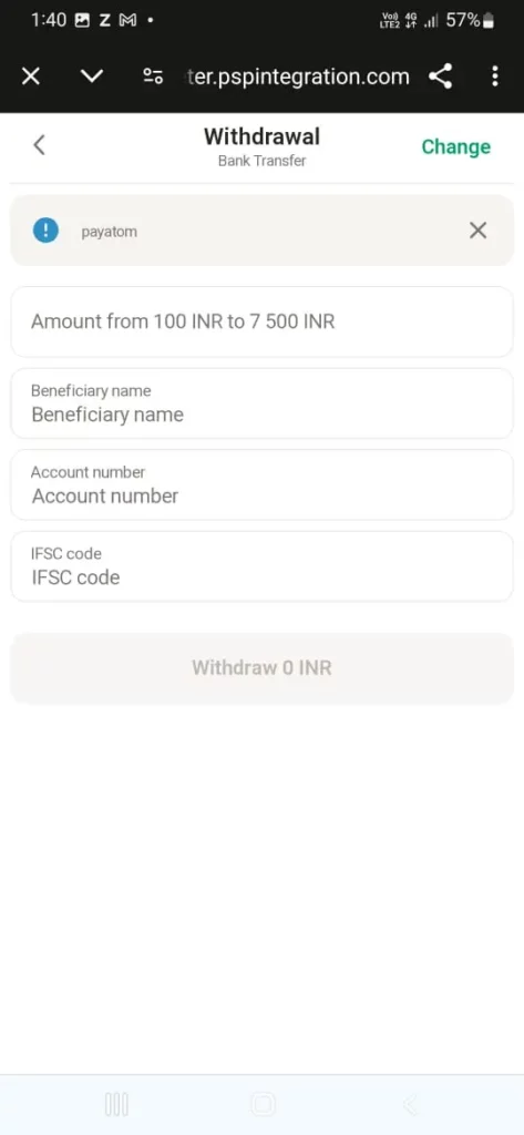 Withdrawal Process