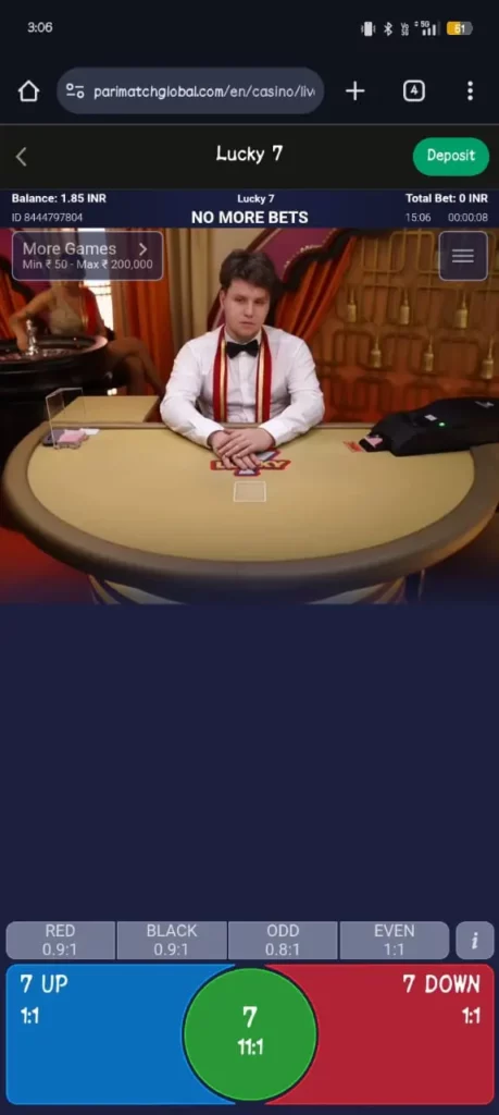 Parimatch's TV Game Play