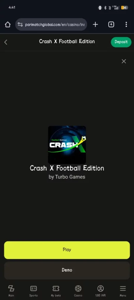 Crash X on Parimatch