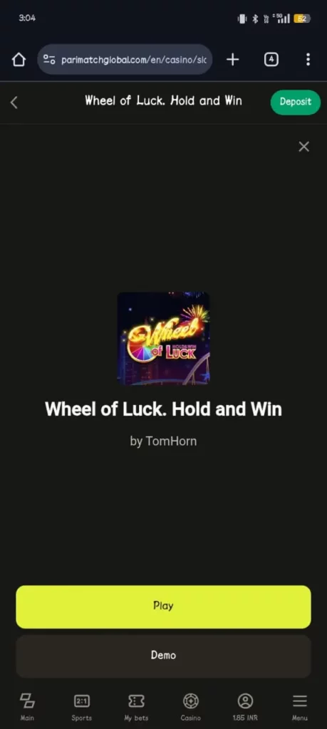 Parimatch's Wheel Game