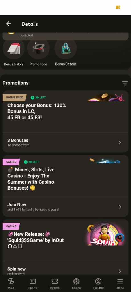 Parimatch Bonuses & Promotions