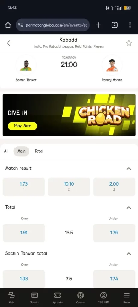 Kabaddi League Betting