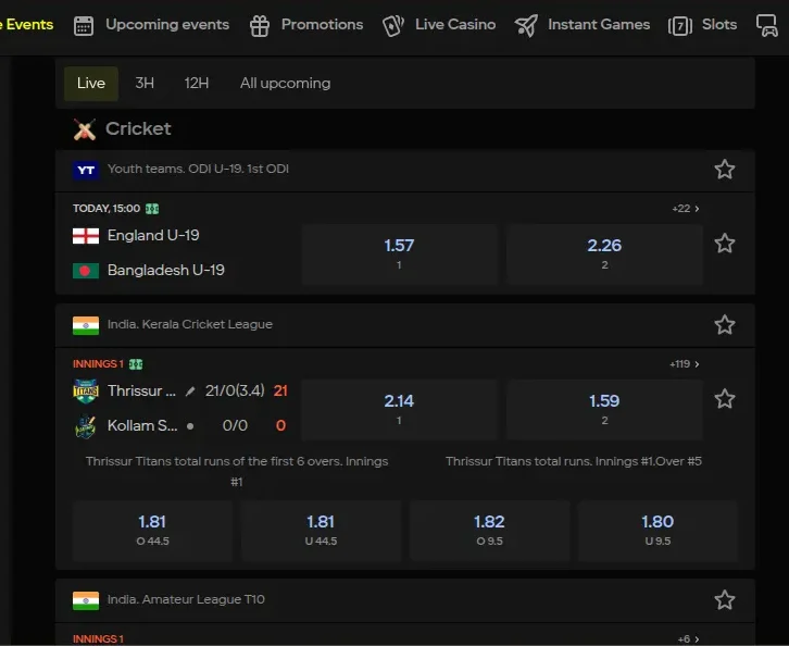 Parimatch Betting Live Matches