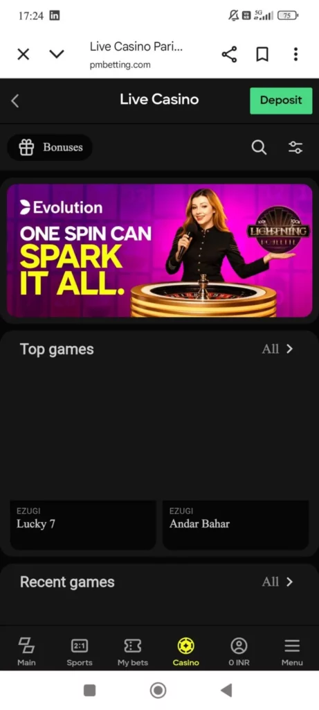 Evolution Gaming Provider