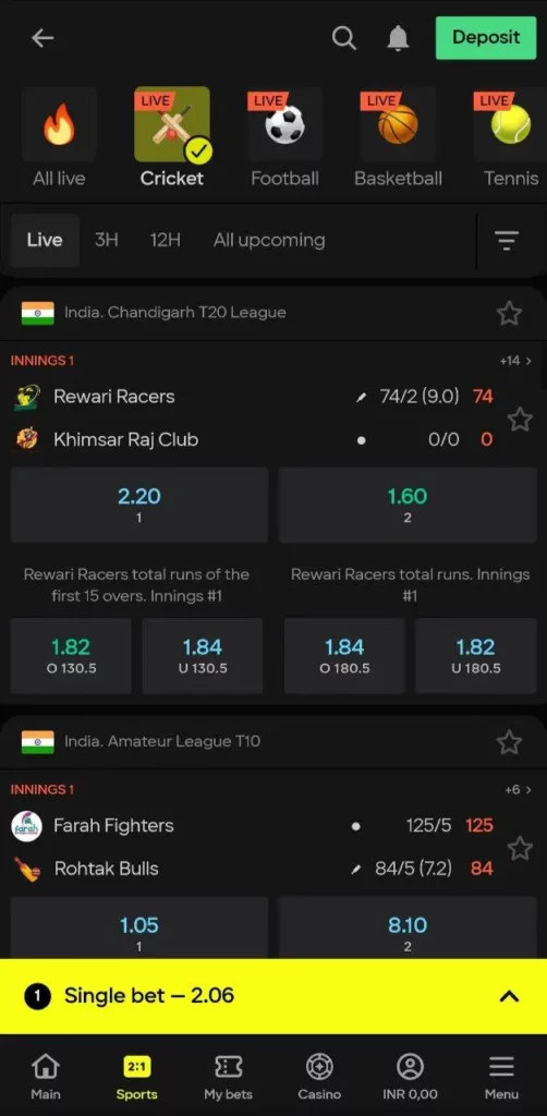 Parimatch Live Cricket Betting