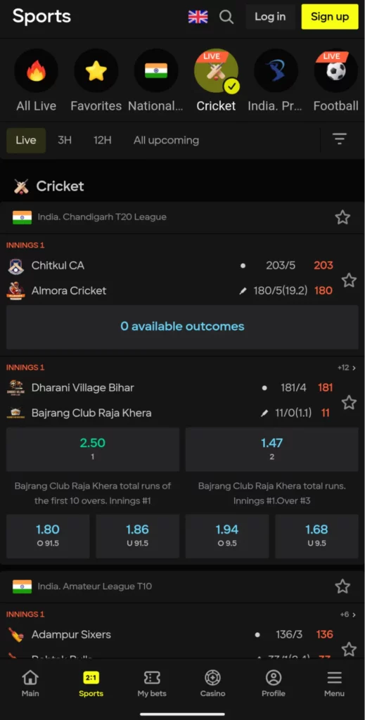 Parimatch Live Cricket Betting